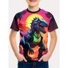 Boys Kids Clothes 3D Print Cartoon Dinosaur Graphic T Shirts