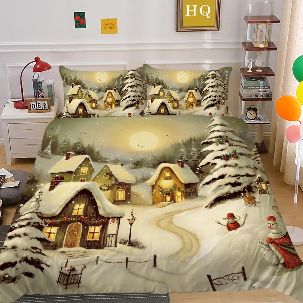 

Рождественский фонарь 3D-печать Полиэстеровая наволочка Пододеяльник Набор из двух или трех предметов EU Single 135*200