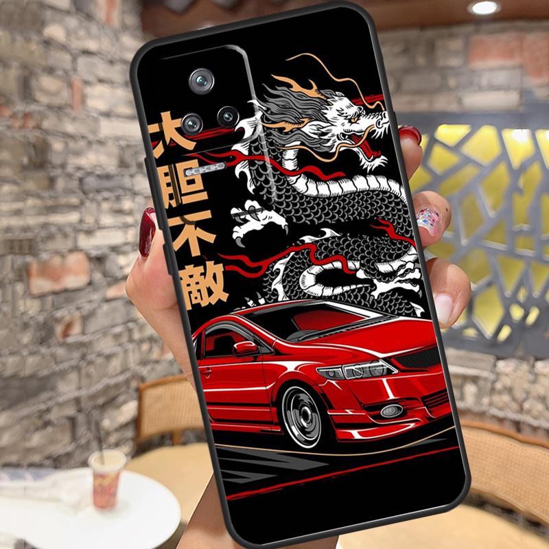 Japan JDM Sport Car Case For Xiaomi 13 14 15 Ultra 11T 12T 13T 14T Pro POCO X7 Pro X3 X5 X6 M6 F5 F6 Pro Cover