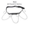 Gothic Waist Chain Alloy and PU Leather Body Chains with Rounded Circle Decor Body Straps Accessories for Women and Girl