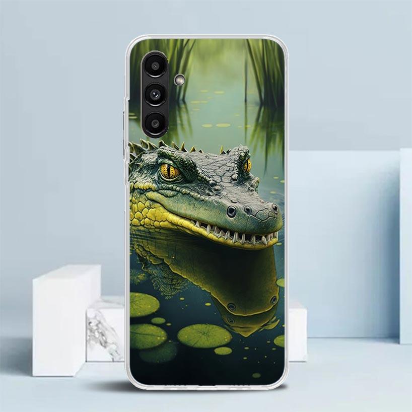 Crocodile Animal Phone Case For Samsung Galaxy A17 A37 A57 A16 A15 A14 A13 A56 A55 A54 A53 A36 A35 A34 A33 A26 A25 A24 A23 Galax