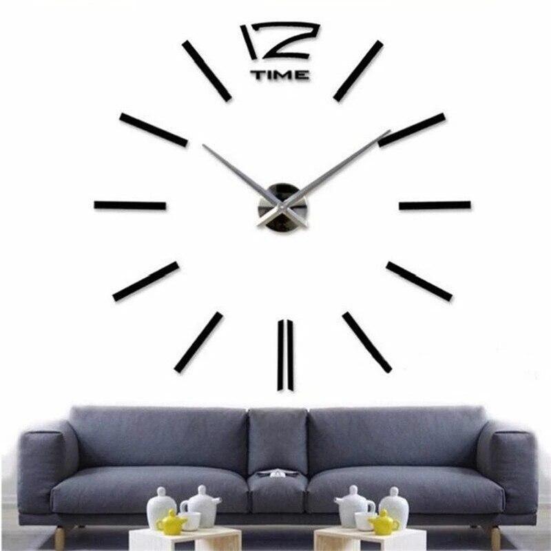 Large 3D Wall Clock Mirror Wall Stickers Creative DIY Wall Clocks Removable Art Decal Home Decor Living Room Quartz Needle