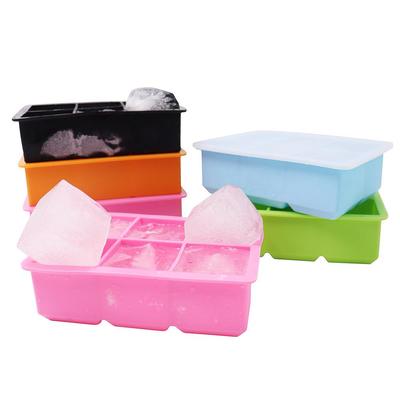 Silicone Ice Tray with Lid - 6 Large Grid Cube Mold