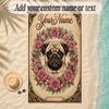 Pug Theme Soft Beach Towel Personalized Custom Name Text Towel Portable for Beach Pool Travel