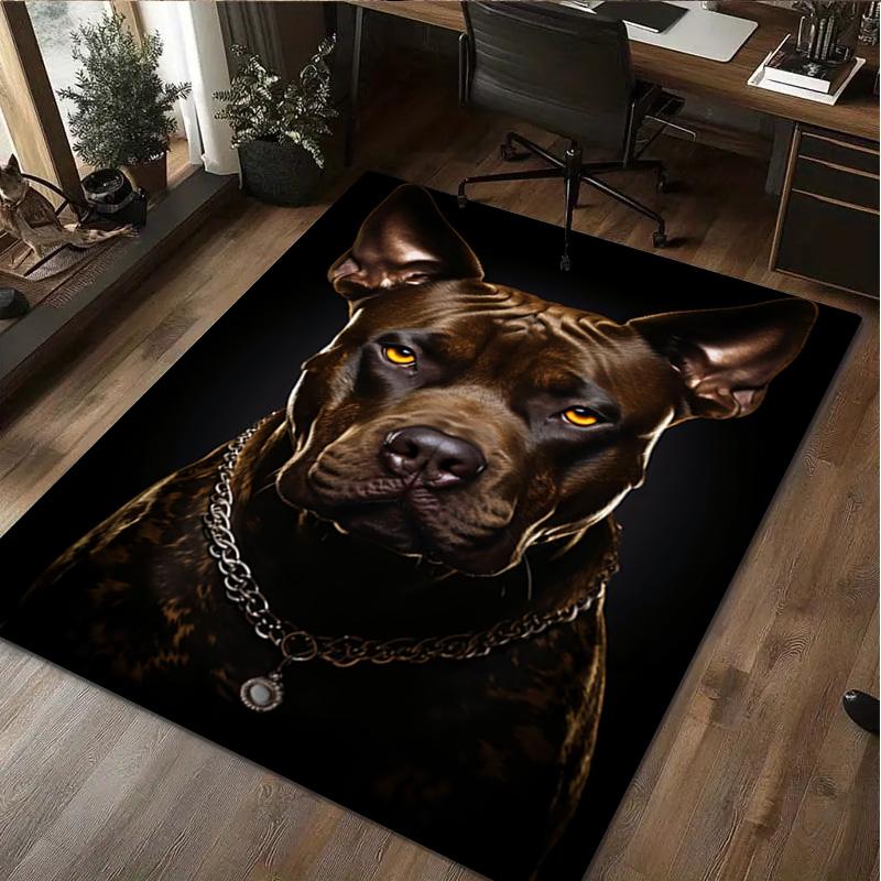 1Pc Pit Bull Print Rug - Computer Chair Area Rug Home Decoration Carpet For Living Room Bedroom Flooring Mat