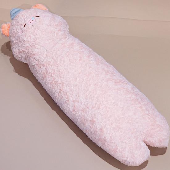 Lang Knuffelkussen Schattig Varken Capibara Knuffelkussen Pluizig Kattenkussen Pluche Speelgoed voor Zijslapen en Zitten Jongens Meisjes Kerstcadeau