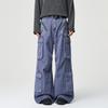 Mens Streetwear Cargo Pants - Relaxed Wide Leg Multi-Pocket Washed Vintage Style