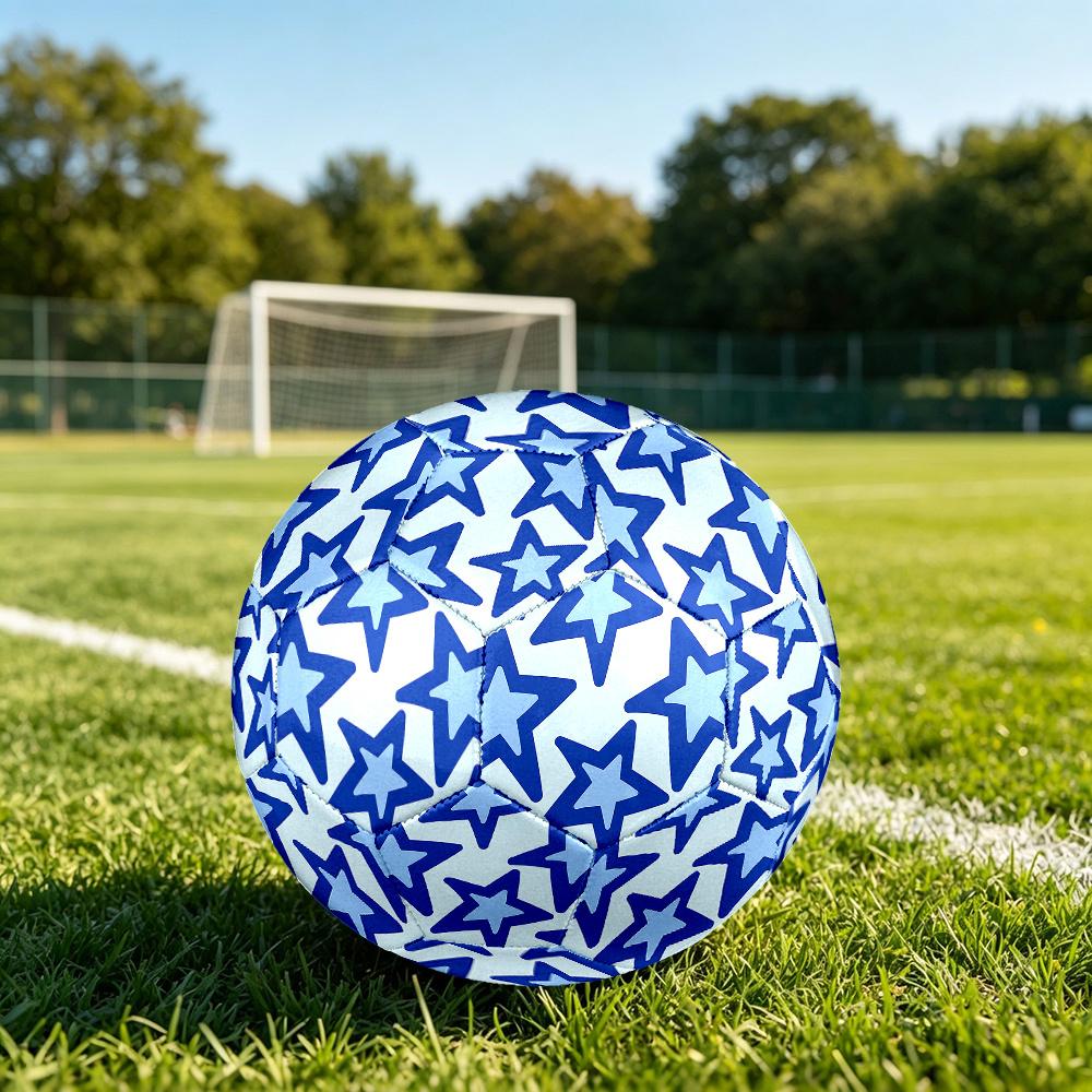 1PC Blue Stars Soccer Ball Size 5 Football Machine Sewn Indoor/Outdoor Universal Football A68