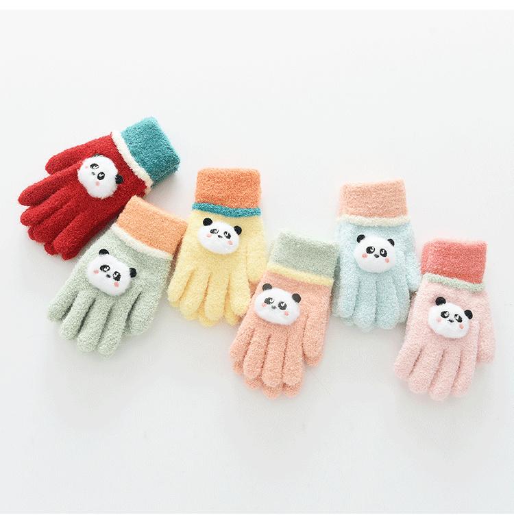 Children's Knitted Five-Finger Gloves for Outdoor Cycling