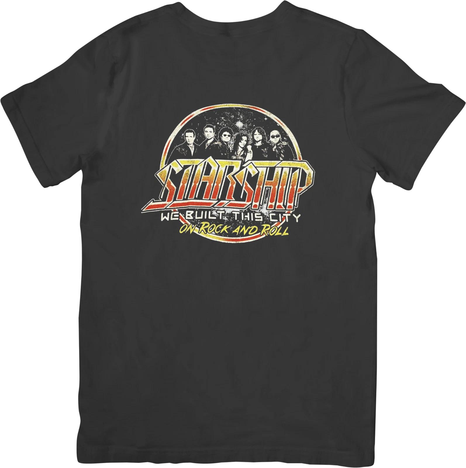 

Starship Metal Music Unisex Fit for Men & Women Quality Cotton T-Shirt Black 3XL