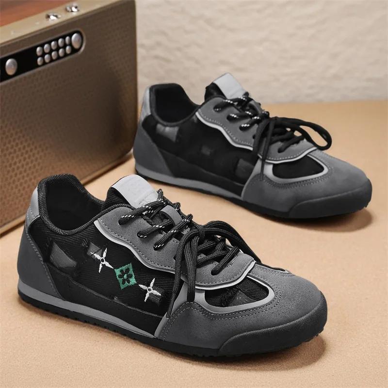 

Lightweight Comfortable Outdoor White Flat Footwear Autumn New Men s Casual Shoes Fashion Anti Slip Rubber Outsole Sneakers 44 чёрный