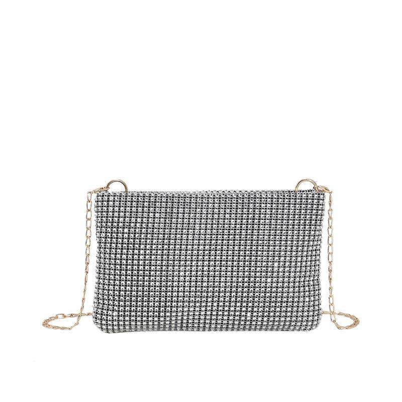 Exquisite Strasskette Umhängetasche für Damen Sommer Chic Einfarbig Ein Schulter Handgelenk Geldbörse Mädchen Schlichte Münzbörse