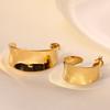 2022 High-Polished Stainless Steel 18K Gold Statement Large C Earrings for Women