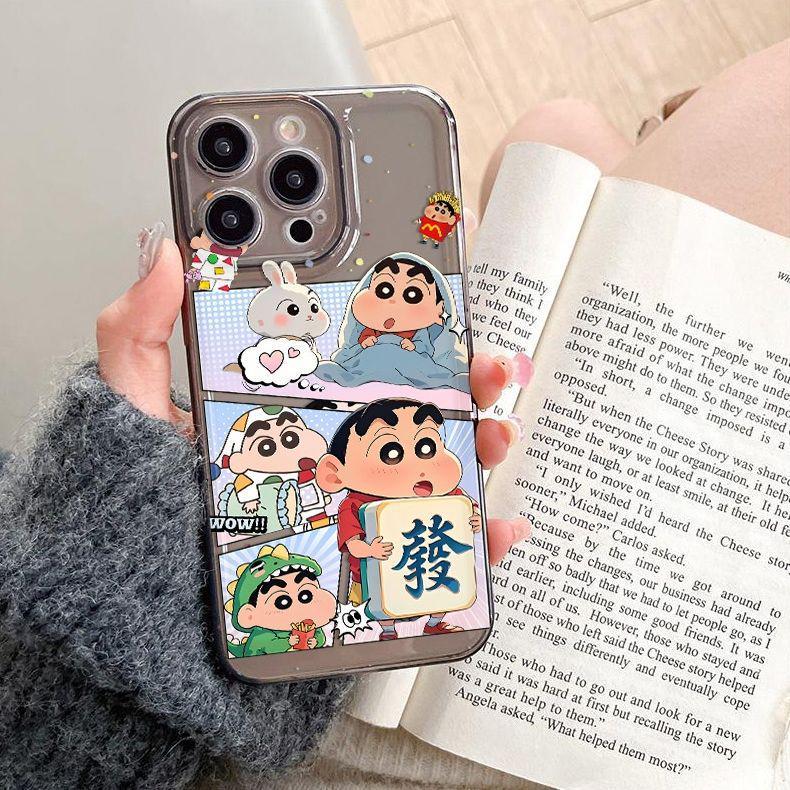 

Милый мягкий чехол Crayon Shin-chan для iPhone 13/14/15PRO/16PLUS/17PRO iPhone 16 Pro
