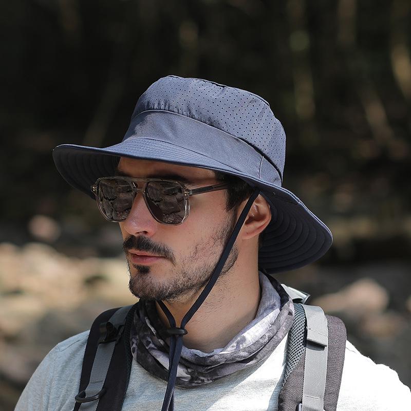 Men's Wide-Brim Sunshade Hat - Anti-UV, Outdoor, Summer, Mountaineering, and Fishing Hat