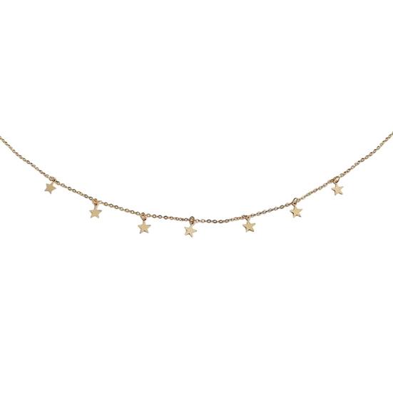 

Колье-чокер, кулон в виде звезды, ювелирное изделие, подарок для женщин, кулон в виде звезды, сплав, ключичная цепочка для свиданий золотистый