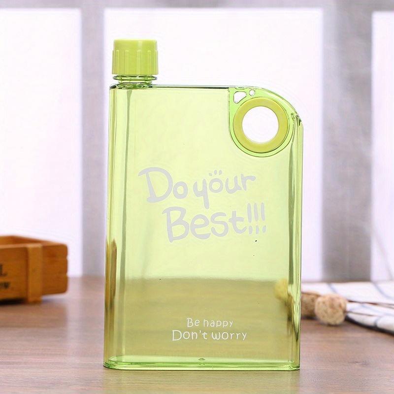Bottiglia d'Acqua in Plastica Trasparente, Formato A5, Design Creativo, Design Piatto, Facile da Trasportare