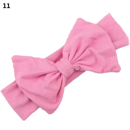 Cute Baby Toddler Solid Candy Color Bowknot Bow Stretch Headband Hair Band Accessory