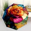 1pc Rose Bloom Automatic Open/Close Umbrella Compact Folding Umbrella, All-Season Portable Umbrella for Women/Men F1124046