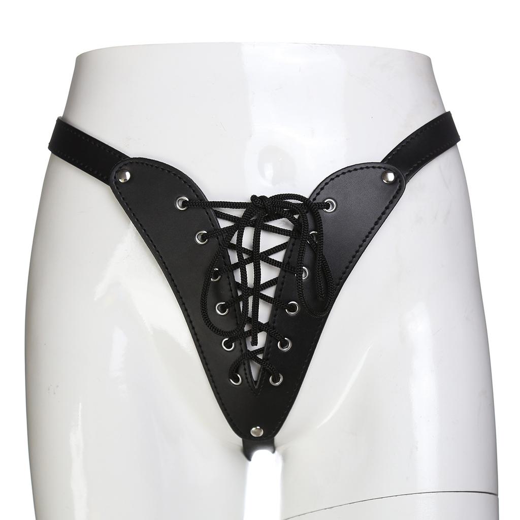 Leather Panties Sex Toys For Woman Chastity Vagina Tied Bondage Panty Queen Thong Underwear Adjust G-Strings Knicker Slave Lingi