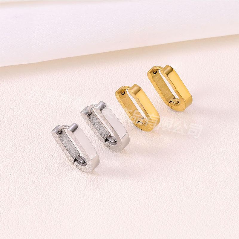 European and American stainless steel earrings, high-end fashion stud earrings, versatile temperament, niche, simple trend earrings