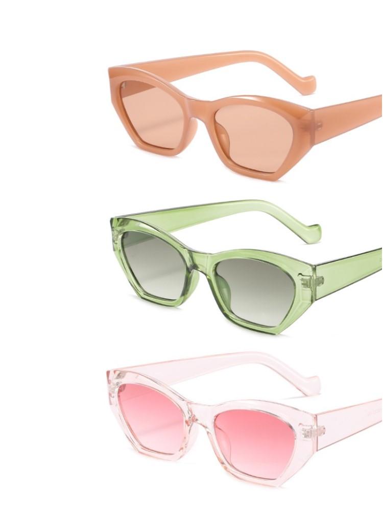 Fashion Cat Eye Sunglasses Women Vintage Clear Candy Color UV400 Polygon Sun Glasses Girl Trending Eyewear Shades