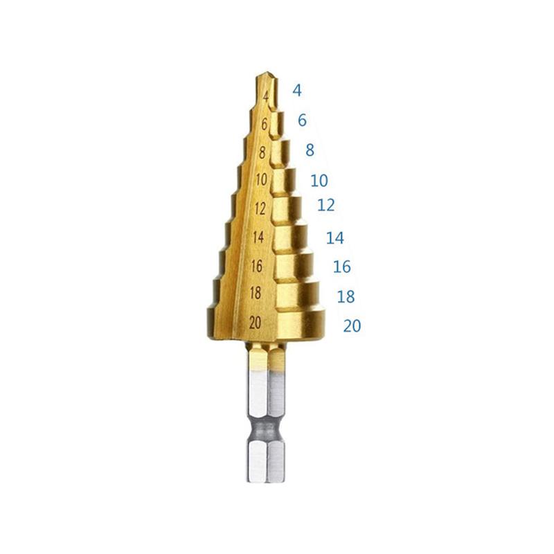 HSS Titanium-Coated Spiral Groove Step Drill Bit Or Straight Grooved Drill Bits 3-12 4-12 4-20 4-32 For Wood Metal Hole Cutter
