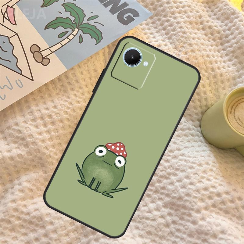 Kawaii Frog Mushroom Case For Realme C71 C75 C61 C53 C55 C33 C63 C51 C65 C67 11 12 13 14 Pro Plus GT6 GT7 15 Pro