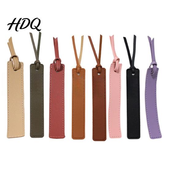 Book Accessories Faux Leather Bookmark Classic Stitched Bookmark with Rope Ultra-Thin Stationery
