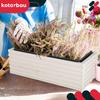 Kotarbau® Wooden Garden Planter Box For Terrace With Insert White 44 X 20 Cm