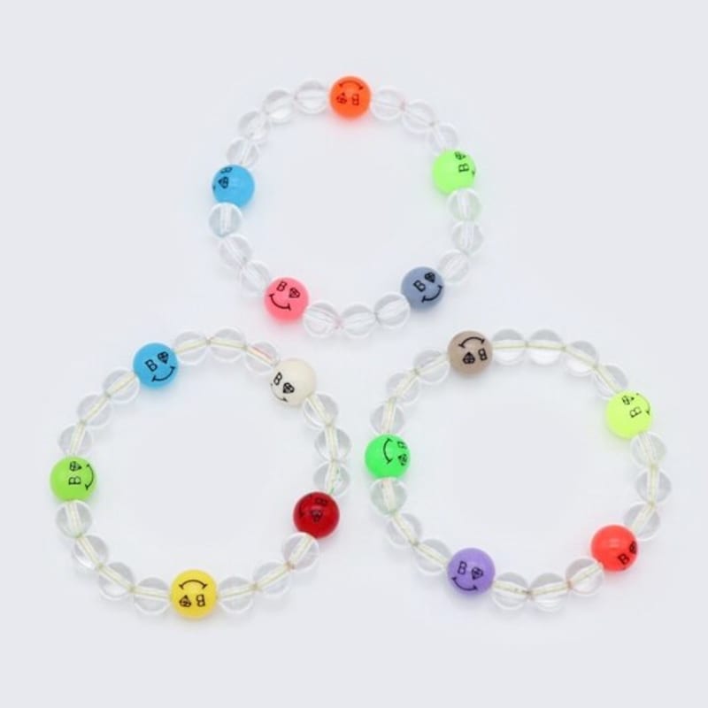 BONBEAU Bold Clear Ball Smile Bracelet Bold Clear Ball Color Smile Ball Banding Bracelet