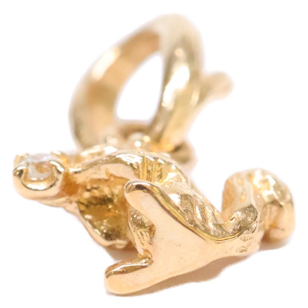 ete [Beautiful condition] K10 1P diamond squirrel motif Pendant top Yellow GoldUsed