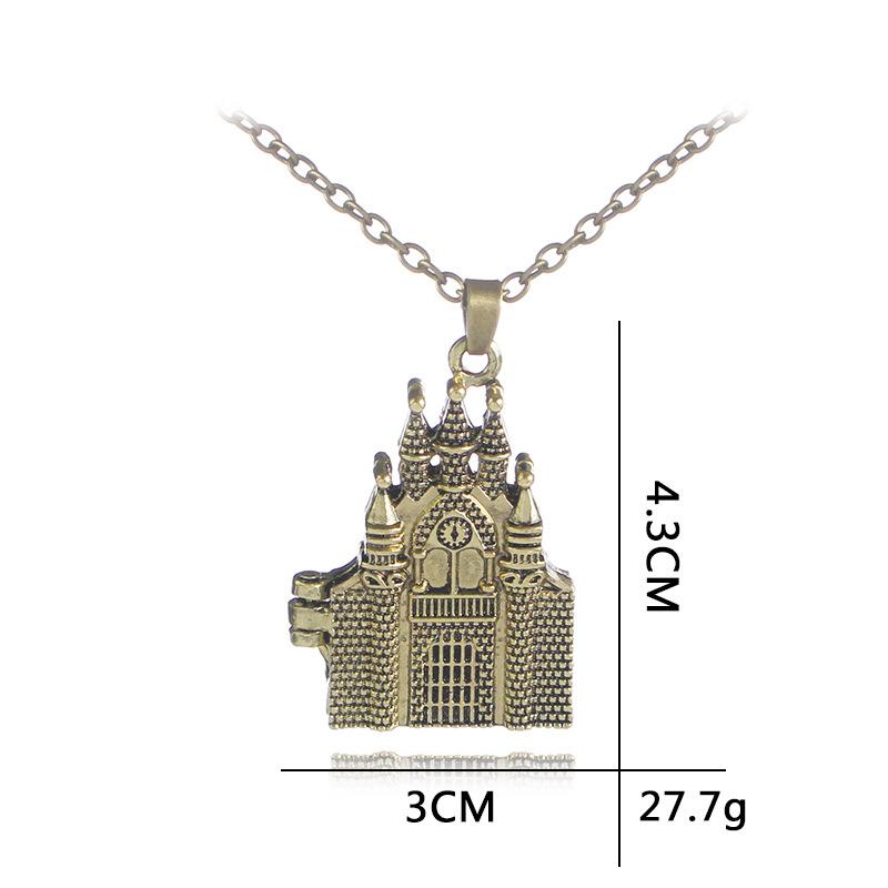 European and American hot-selling castle pendants, necklaces, fashionable retro accessories gifts
