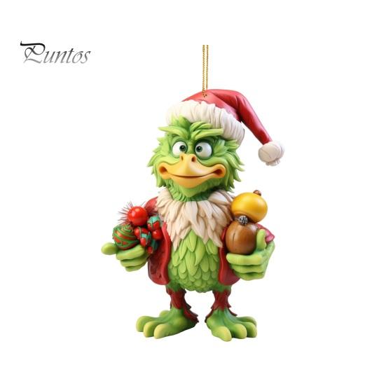 

1/4 шт., украшение на рождественскую елку, мультяшный зеленый эльф, подвесные украшения, акриловые плоские подвесные аксессуары для рождественской елки для праздничного декора дома и автомобиля B