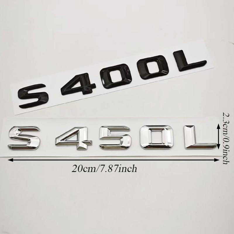3D ABS Car Letters Logo S400L S450L Badge Sticker Rear Trunk Emblem For S Class S400L S450L V221 V222 Accessories