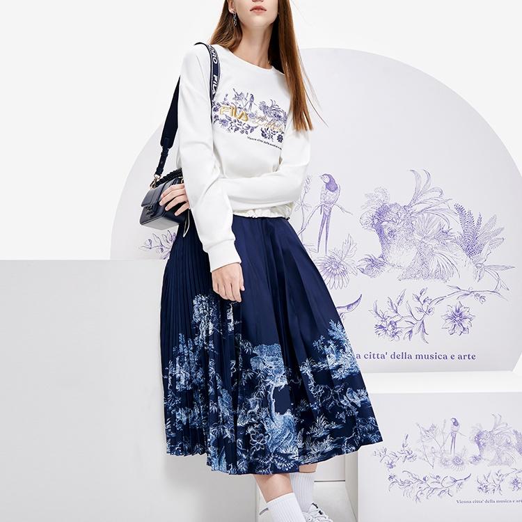 New FILA Sweatshirt Women's Cloud White F11W238204F-WT