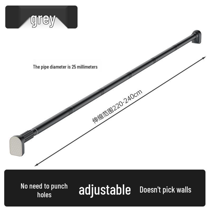 Retractable Stainless Steel Clothesline & Shower Curtain Rod Combo for Balcony and Bathroom
