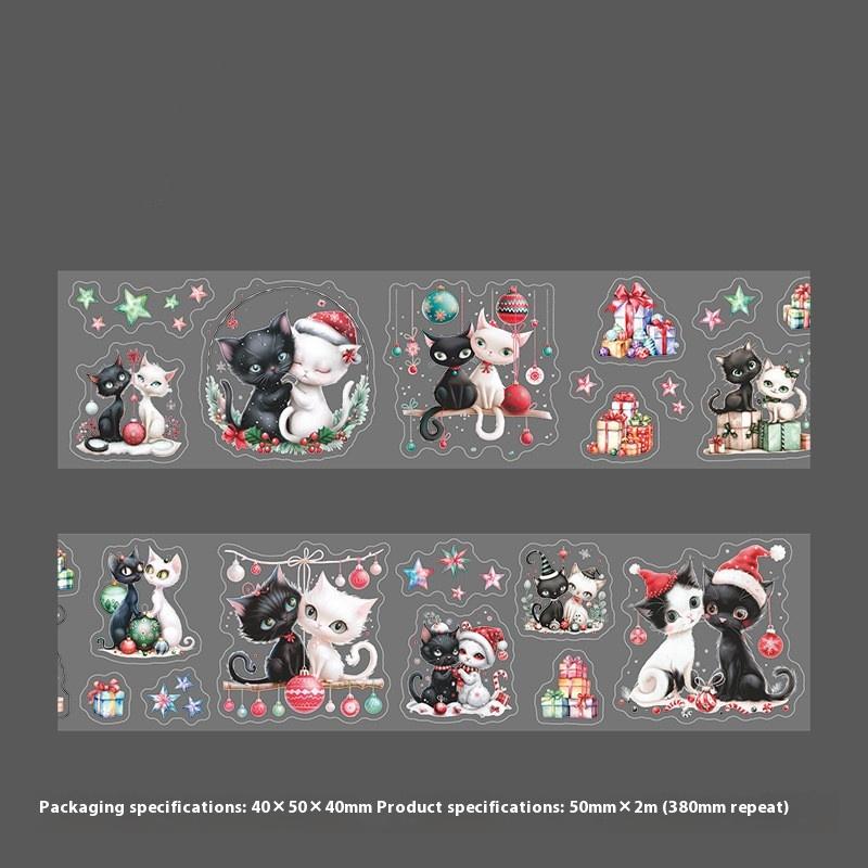 50Mm*200Cm Strange Christmas Night Series Vintage Festival Landscape Material Collage Pet Tape Creative Journal Stationery