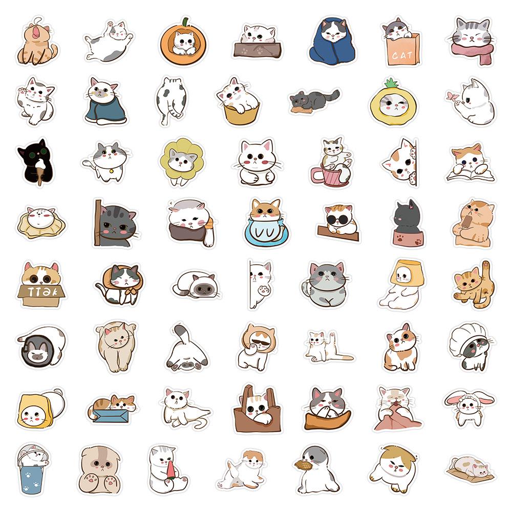 1800 Realistic Cartoon Kitten Stickers: Cute Cat Graffiti Collection for Creative Decoration