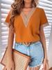 Fashion 2025 Short Sleeve Chiffon Shirt Hollow Out Embroidery White Blouses Women Tops Elegant V-neck Office Casual Shirts 21064