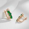 New  Rose Gold Color Drop Earrings For Women Delicate Cut Dazzling Green Natural Zircon Accessories Wedding Jewelry