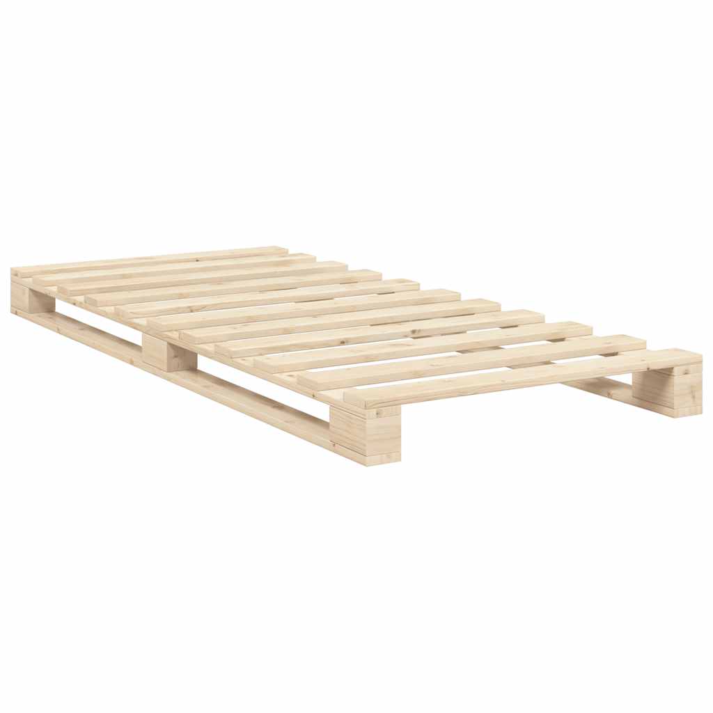 Solid Wood Bed with Headboard 90 x 200 cm Pine