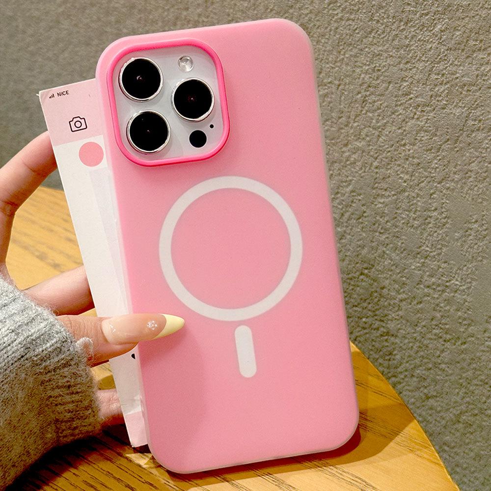 Magnetic Jelly Case: 2-in-1 Skin-Feel Protective Cover for Apple iPhone 14, 15, and 16, with Anti-Drop Design