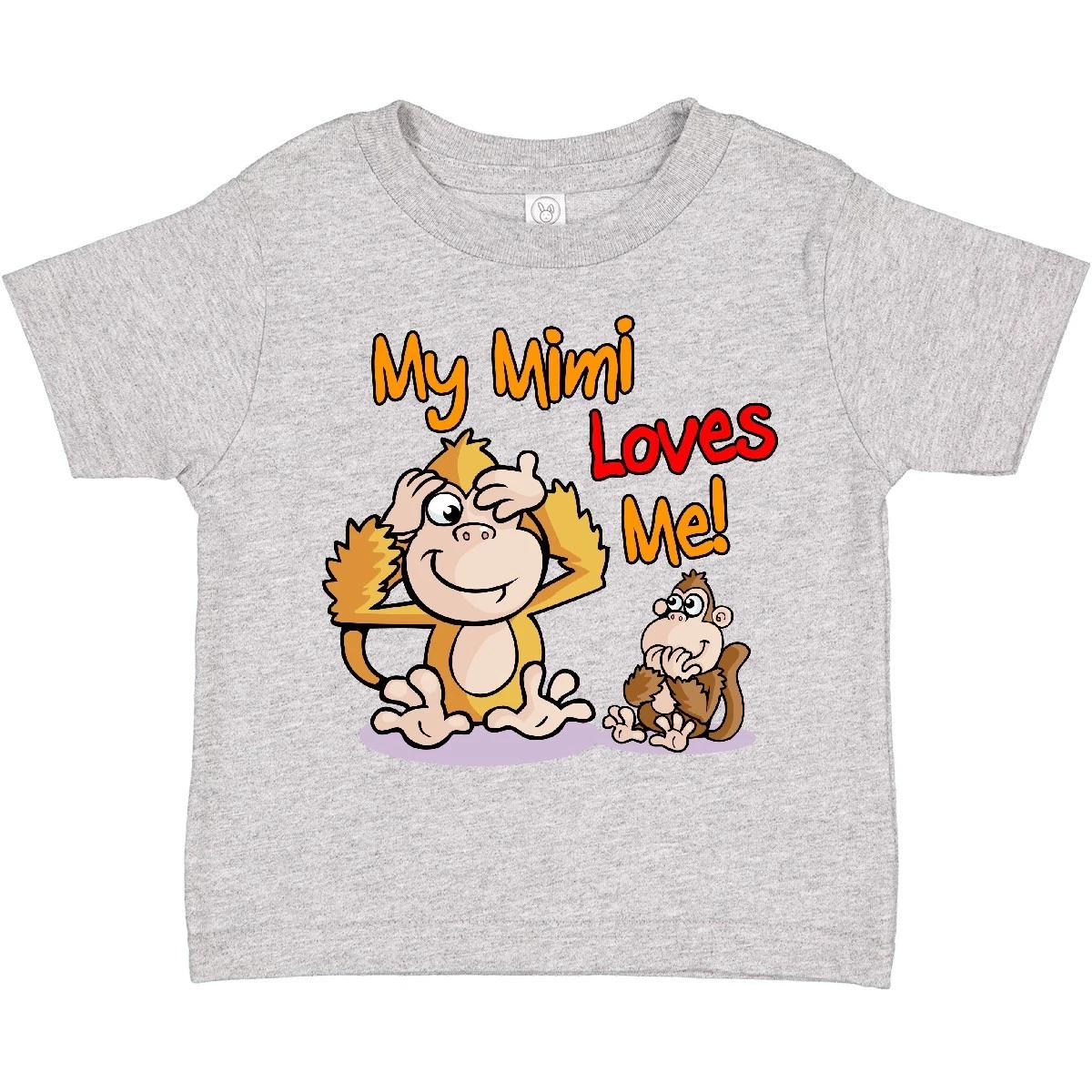 Inktastic My Mimi Loves Me Monkey Toddler T-Shirt Cute Child Preschooler Kid 100