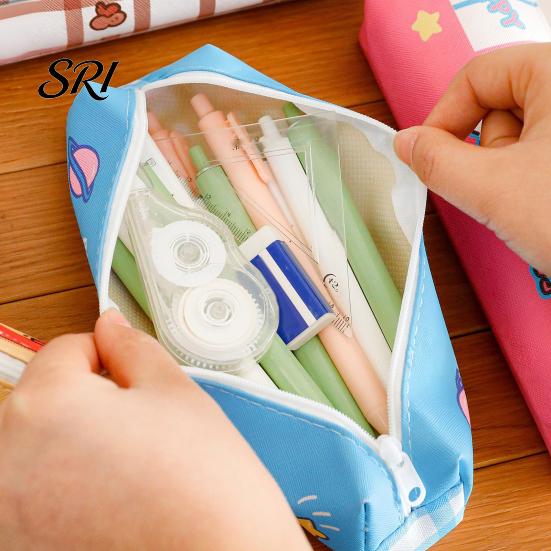 Cute Animal Pencil Pouch Puppy Case Large Capacity Cartoon Healing Pattern Students Stationery Bag for Pens Markers Back-to-School Gift Ruler