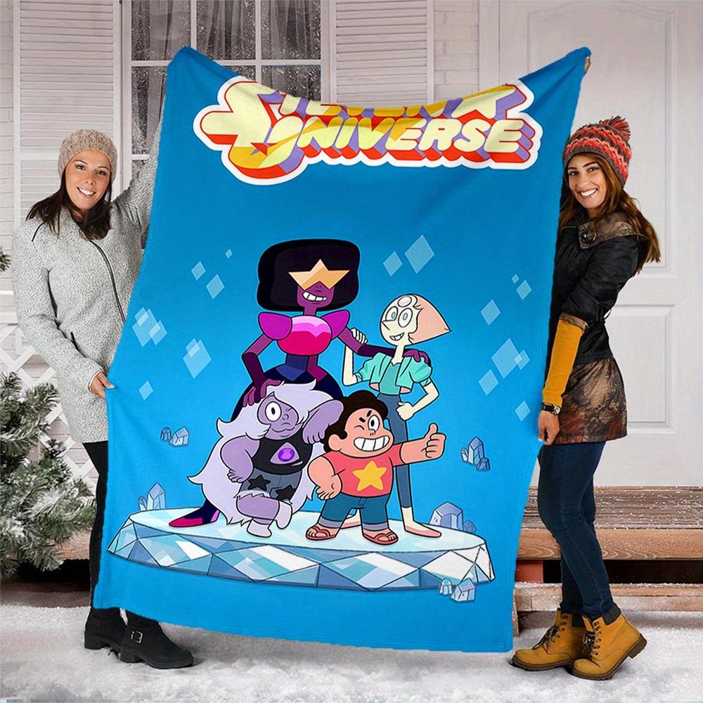 1pc Steven Universe, Cartoon Network, Gems Digital Printed Flannel Blanket, Super Soft Plush Fleece Bed Cover, Multipurpose Four Season Blan