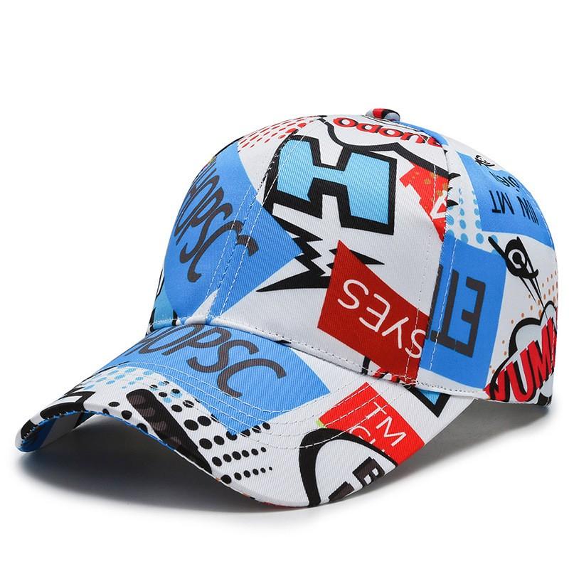 Men's and Women's Trendy Printed Baseball Caps Korean Style Fashion Street Hats Hip-Hop Poker Hats Outdoor Hats