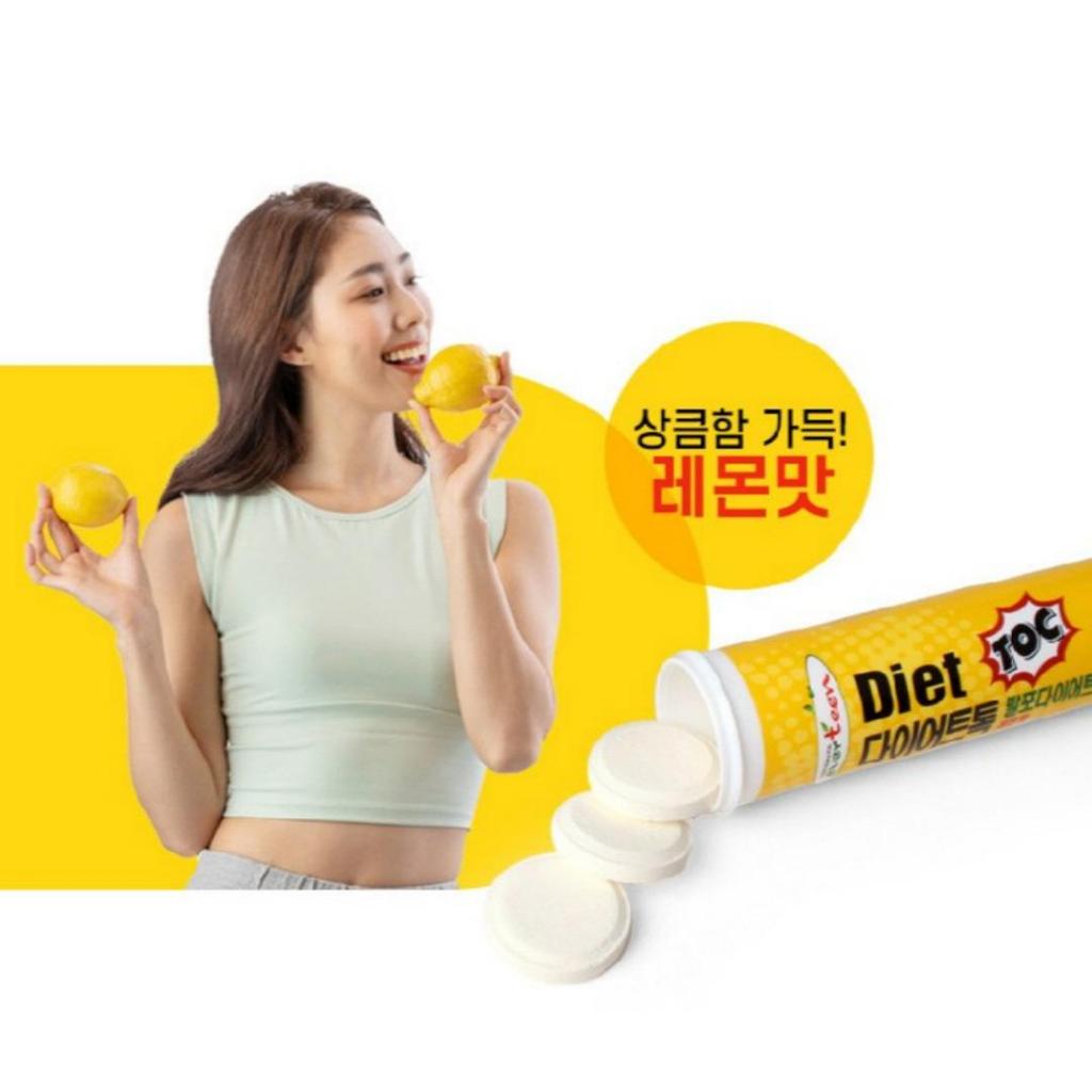 [Everteen] Diet Toc (Diet Tok) Garcia Cambodia Diet Effervescent Vitamin 18 Tables (2 Flavors) / Lemon, Pomegranate
