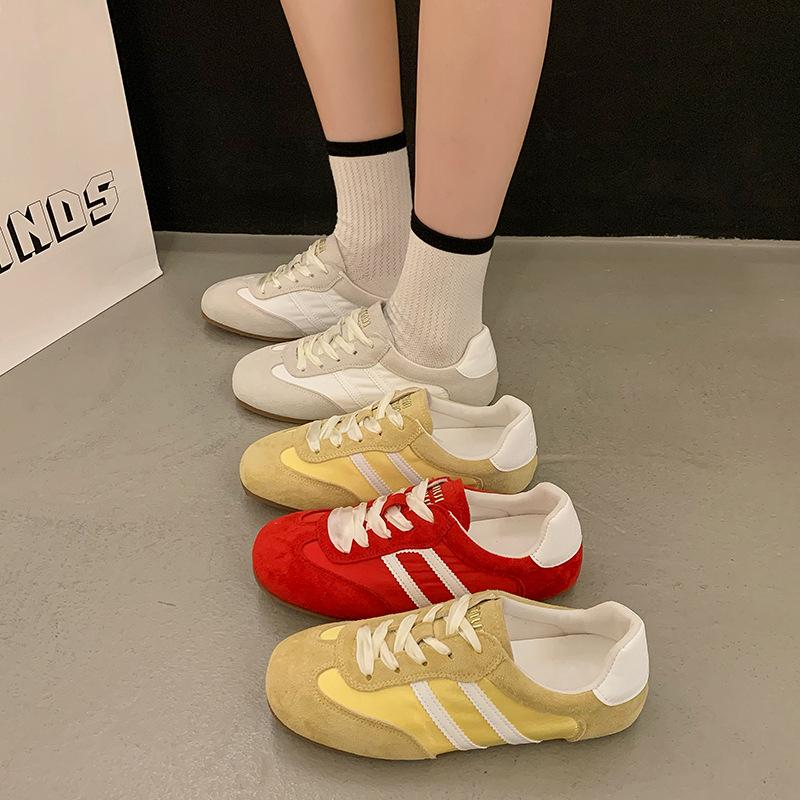 Thin-soled Leather Inner Height-increasing German Training Shoes Women's 2025 New Color Lace-up Forrest Gump Shoes Versatile Sports and Leisure Boa