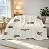 Fluffy Flannel Blanket - Raccoon Anime Theme, Soft Breathable Cozy Throw, Warm for Christmas & Halloween, Ideal Home Use, Comfortable Sleep Buddy